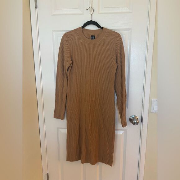 GAP Women's Long Sleeve Tan Dress - Picture 1 of 3